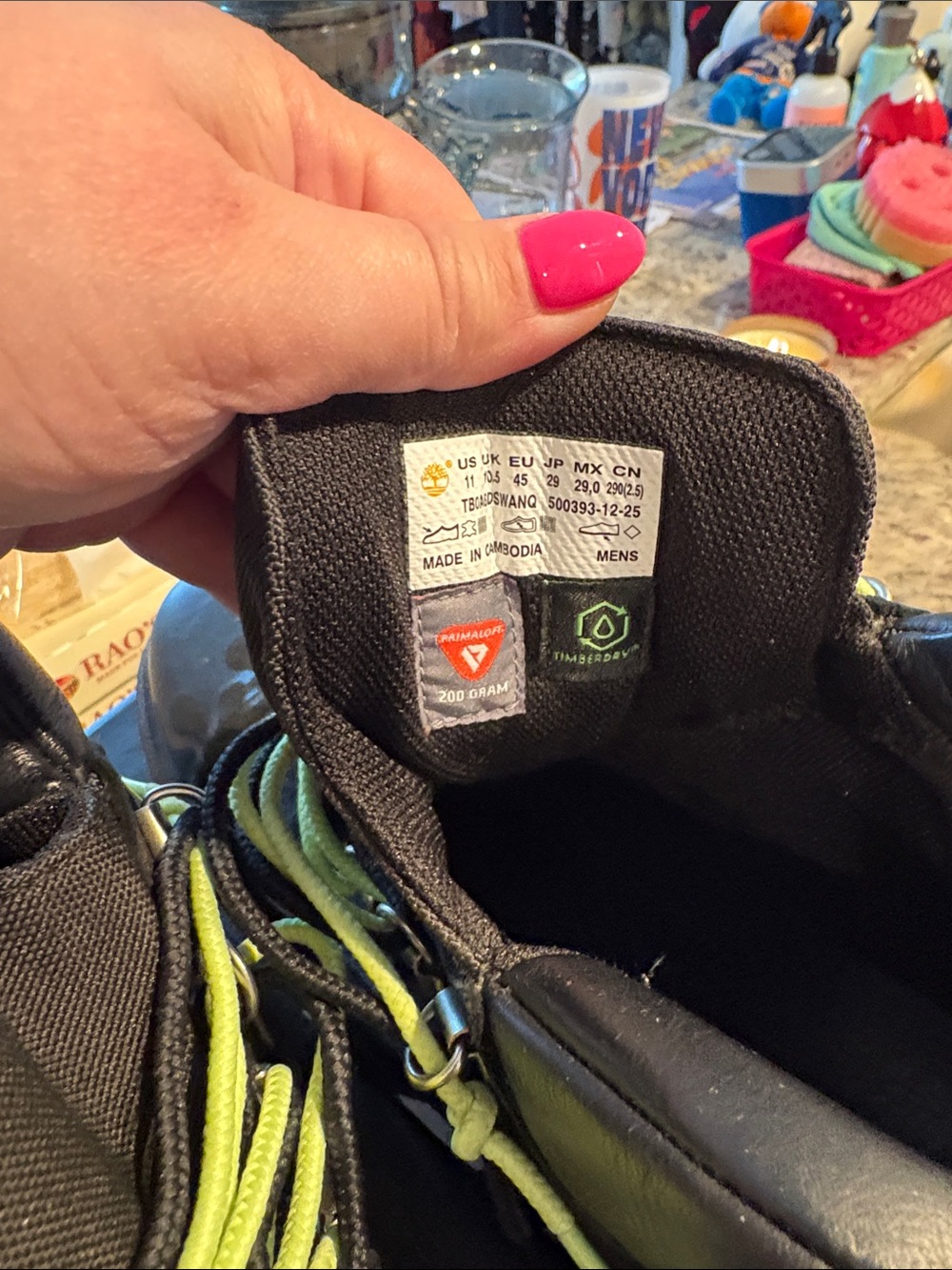 Loso.Wav Custom Timberland Black Boots with Lime Laces Flame - Picture 9 of 10